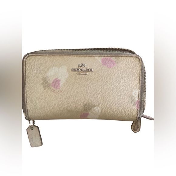 Coach leather  floral wallet. - Picture 1 of 4